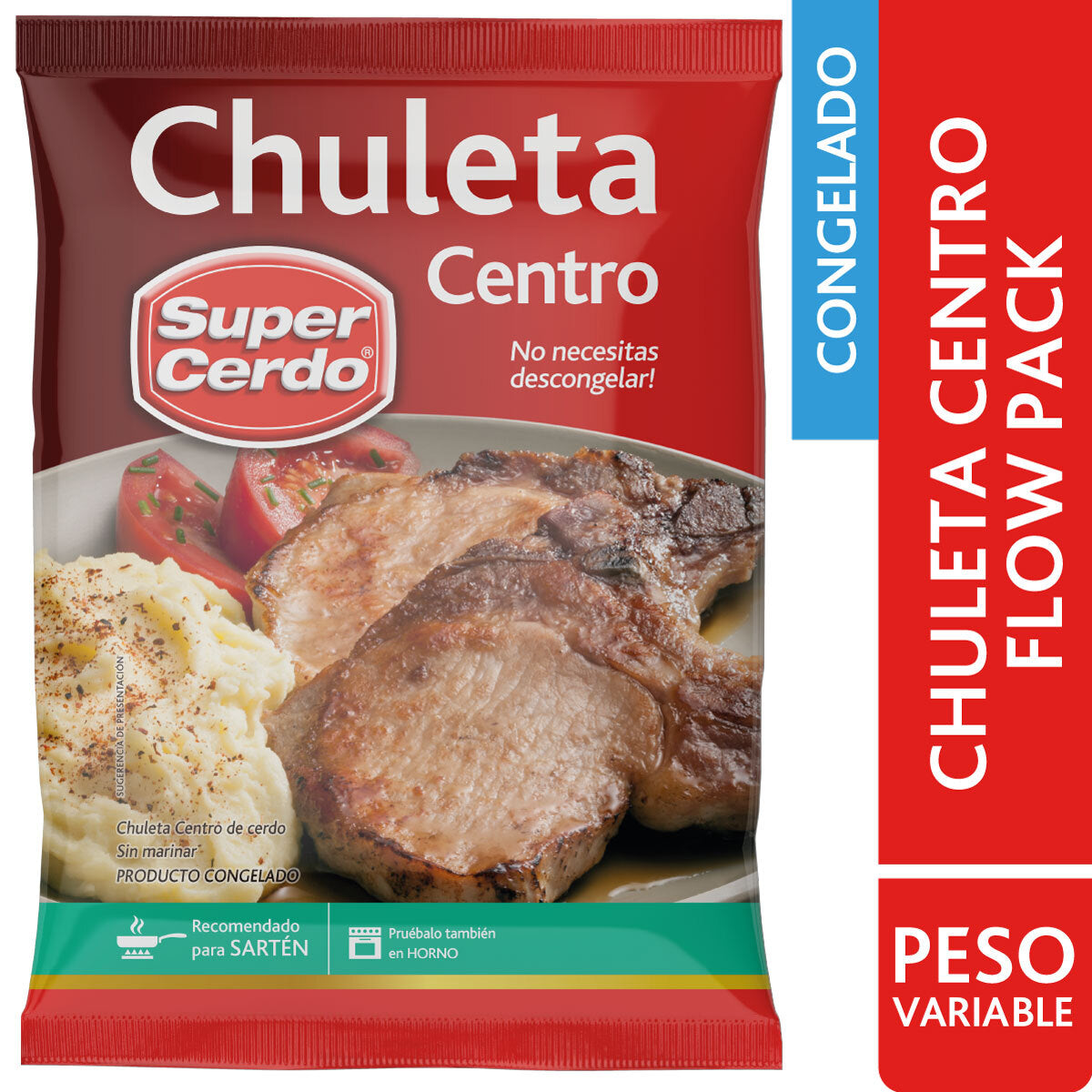 Chuleta Centro de Cerdo en Flow Pack 1 Chuleta
