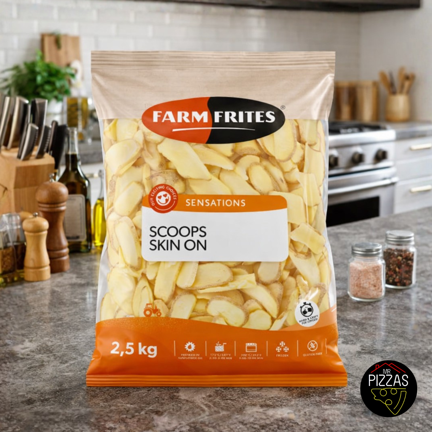 Bolsa Papas Prefritas Corte Scoops - Farm Frites 2.5kg