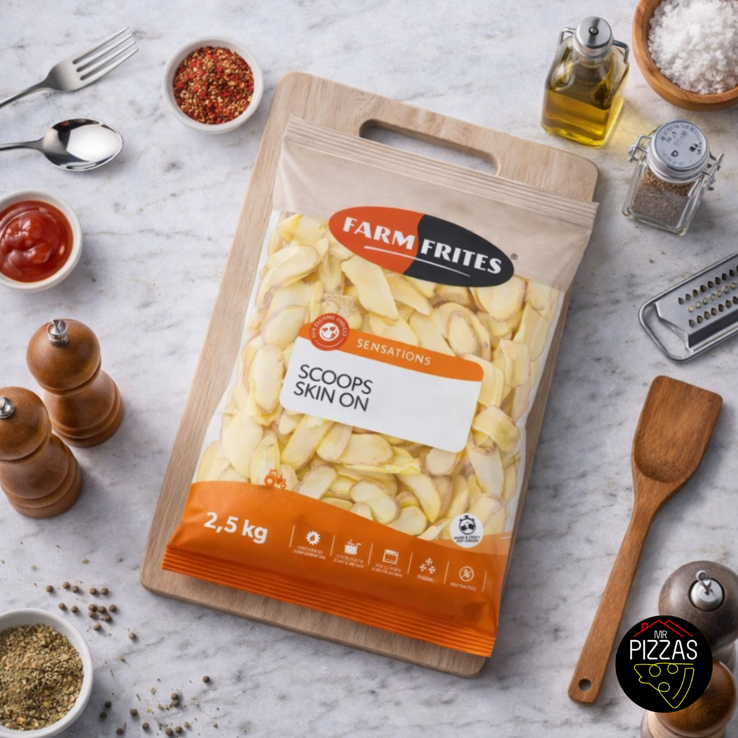 Bolsa Papas Prefritas Corte Scoops - Farm Frites 2.5kg