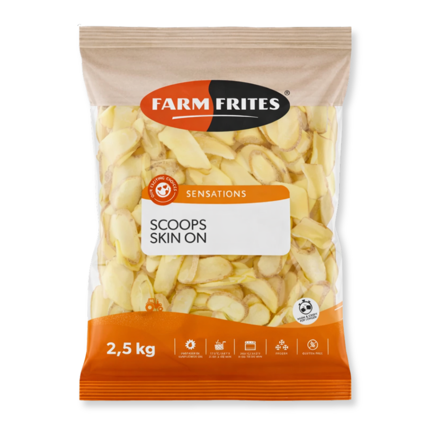 Bolsa Papas Prefritas Corte Scoops - Farm Frites 2.5kg